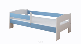 Łóżko dziecięce z barierką 160X80 LUCY biało niebieska
