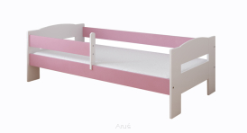 Łóżko dziecięce z barierką 160X80 LUCY biało różowa